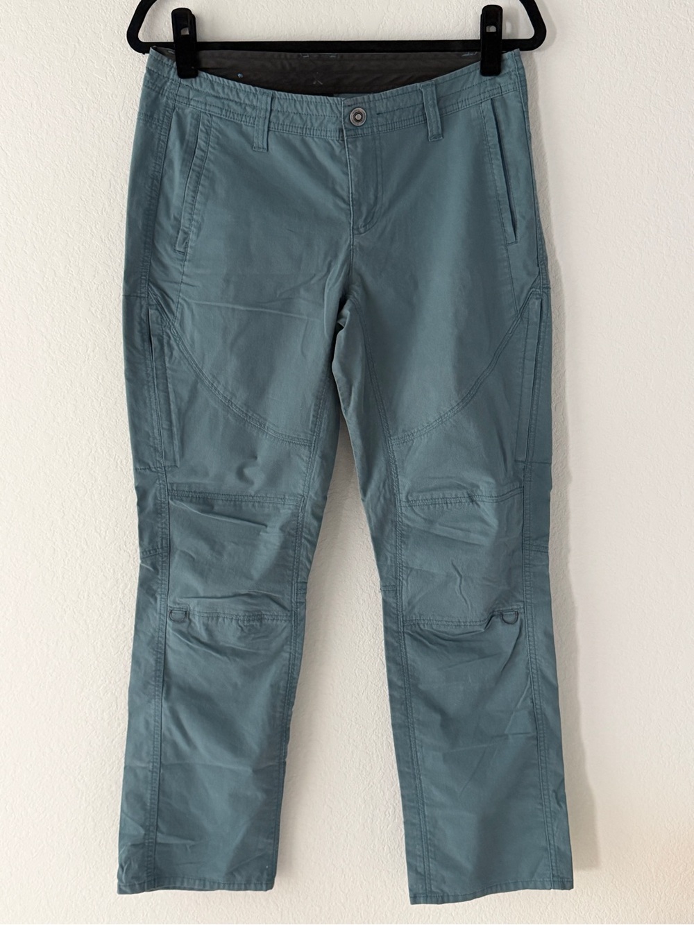 KÜHL Splash Straight Leg Hiking Women Pants Teal Blue Size 8 Short Outdoor Cargo